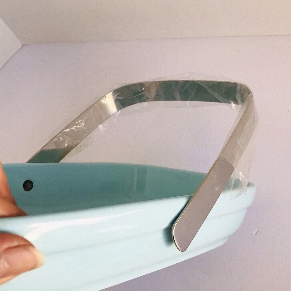 NIB Vintage Andre Richard Towel Holder In Blue With SS Handle Made Japan RARE